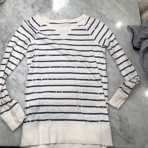 JCrew Striped Sweatshirt With Sequin detail